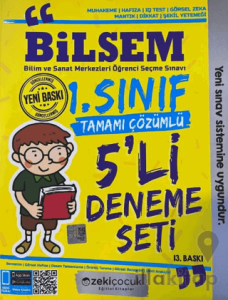 1. Sınıf Bilsem Tamamı Çözümlü 5'li Deneme Seti