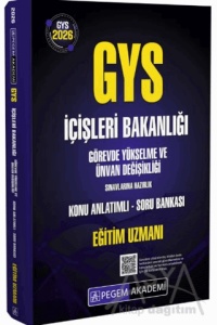2026 GYS İçişleri Bakanlığı Görevde Yükselme Sınavlarına Hazırlık Konu Anlatımlı Soru Bankası Eğitim Uzman
