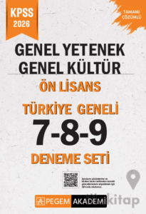 2026 KPSS Genel Yetenek Genel Kültür Lise-Ön Lisans Tamamı Çözümlü Türkiye Geneli 7-8-9 (3'lü Deneme Seti)