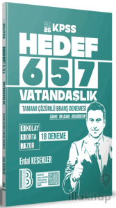 2026 KPSS Hedef 657 Vatandaşlık Tamamı Çözümlü Branş Denemesi