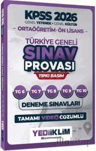 2026 KPSS Lise Ortaöğretim Ön Lisans Türkiye Geneli Sınav Provası 5 Deneme Çözümlü (6-7-8-9-10)