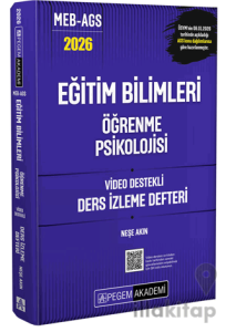 2026 MEB AGS Eğitim Bilimleri Öğrenme Psikolojisi Video Destekli Ders İzleme Defteri