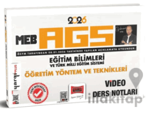 2026 MEB-AGS Eğitim Bilimleri ve Türk Milli Eğitim Sistemi Öğretim Yöntem ve Teknikleri Video Ders Notları