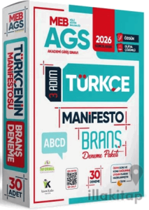 2026 MEB-AGS Türkçe 3 Adım Manifesto Branş Deneme Paketi 30lu Dijital Çözümlü (Sözel Mantık Dahil)