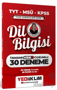 2027 KPSS MSÜ TYT Dil Bilgisi Tamamı Video Çözümlü Tüm Sınavlar için 30 Deneme