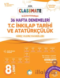 8. Sınıf T.C. İnkılap Tarihi ve Atatürkçülük Classmate 36 Hafta Denemeleri
