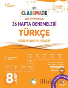 8. Sınıf Türkçe Classmate 36 Hafta Denemeleri