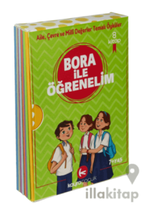 Bora İle Öğrenelim Öyküleri (8 Kitap Set-7+Yaş Renkli Resimli)