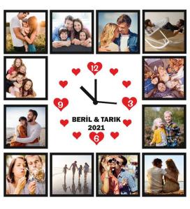 Kişiye Özel Kare Duvar Saati