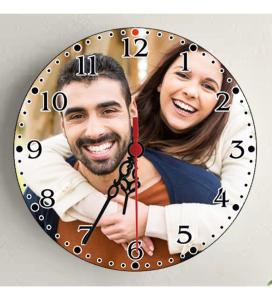 Kişiye Özel Fotoğraf Baskılı Yuvarlak Duvar Saati