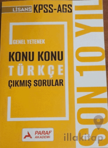 KPSS AGS Genel Yetenek Konu Konu Türkçe Çıkmış Sorular Son 10 Yıl
