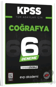 KPSS Tüm Adaylar İçin Coğrafya 6 Deneme Tamamı Çözümlü