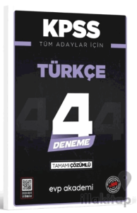 KPSS Tüm Adaylar İçin Türkçe 4 Deneme Tamamı Çözümlü