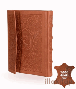 Kur'an-ı Kerim Hamid Aytaç Hatlı Çanta Boy, 5 Renk, Hakiki Deri Cilt Taba (Kod:1562)