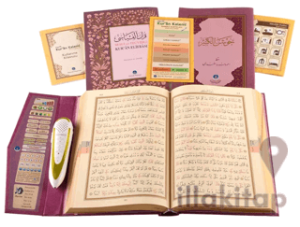 Kur'an Okuyan Kalem Seti (Lila, Cami Boy, Karton Kutulu)