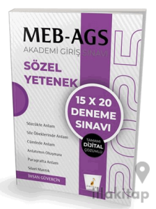 MEB - AGS Hazırlık Sözel Yetenek 15x20 Tamamı Dijital Çözümlü Deneme Sınavı