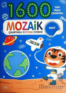 Mozaik Çıkartmalı Boyama Kitabı Mavi 1600'den Fazla Çıkartma