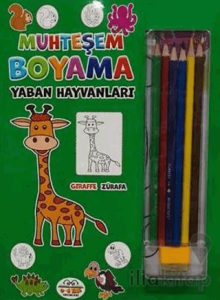Muhteşem Boyama - Yaban Hayvanları + 6lı Boya Kalemi