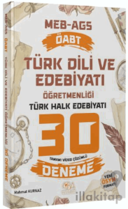 ÖABT MEB-AGS Türk Dili ve Edebiyatı Öğretmenliği Türk Halk Edebiyatı 30 Deneme Çözümlü