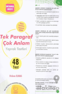 Ortaokul Düzeyi Tek Paragraf Çok Anlam Yaprak Test