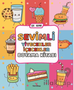 Sevimli Yiyecekler İçecekler Boyama Kitabı