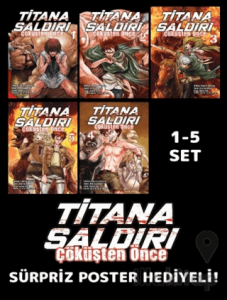 Titana Saldırı - Çöküşten Önce 1-5 Poster Hediyeli Manga Set