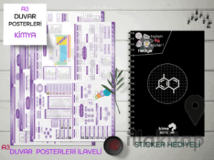 TYT Kareli Kimya Okul Defteri Konu Anlatımlı 3 Büyük Poster ve 96 Sticker Hediye 9-10-11-12.Sınıfa Uygun