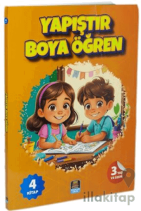 Yapıştır Boya Öğren İlk kelimelerle Araçlar, Hayvanlar, Çiftlik, Yaşantımız (4 Kitap Set) 3+Yaş