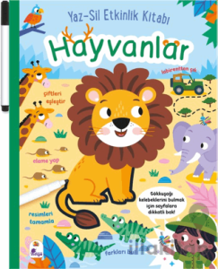 Yaz-Sil Etkinlik Kitabı – Hayvanlar (Kalemli)