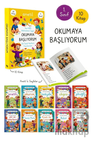1. Sınıf Okumaya Başlıyorum ANETİL 10 Kitap