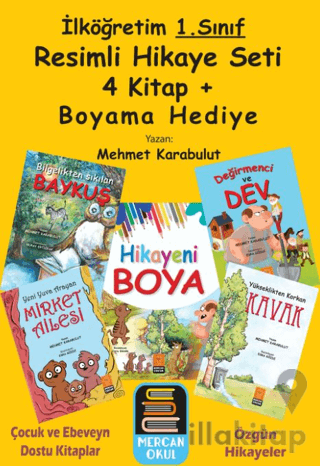 1. Sınıf Resimli Hikaye Seti (4 Kitap + Boyama Kitabı Hediye)