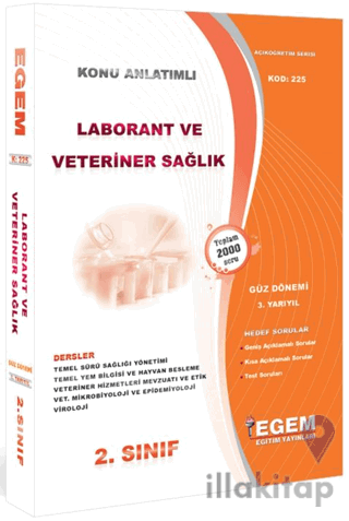 2. Sınıf 3. Yarıyıl Laborant ve Veteriner Sağlık Konu Anlatımlı Soru Bankası - Kod 225