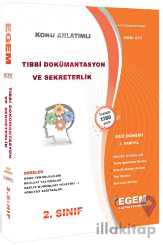 2. Sınıf 3. Yarıyıl Tıbbi Dokümantasyon ve Sekreterlik Konu Anlatımlı Soru Bankası - Kod 231