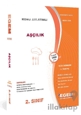 2. Sınıf Aşçılık Güz Dönemi 3. Yarıyıl Tüm Dersler Konu Anlatımlı Soru Bankası (234)