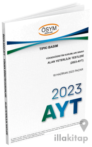 2023 YKS AYT Çıkmış Sorular Tıpkı Basım