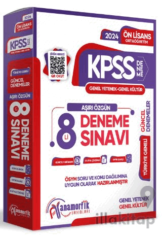 2024 KPSS Ön Lisans GY-GK TG Kurumsal 8Li Dijital Çözümlü Paket Deneme Sınavı