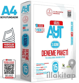 2025 3 Adım YKS-AYT Sözel MEBİ Özgün Sorular 15li Deneme Fasikül Paket
