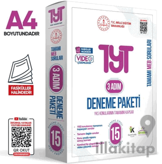 2025 3 Adım YKS-TYT MEBİ Özgün Sorular 15li Deneme Kitapçıkları Fasikü