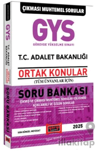 2025 GYS T.C Adalet Bakanlığı Tüm Ünvanlar İçin Ortak Konular Soru Ban