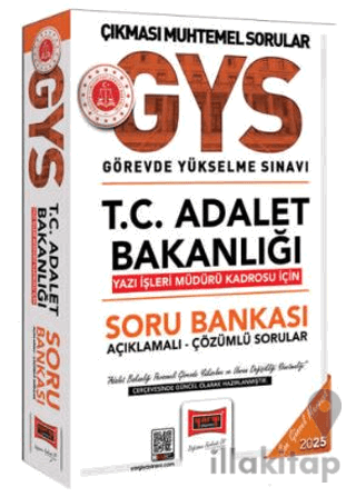 2025 GYS T.C Adalet Bakanlığı Yazı İşleri Müdürü Kadrosu İçin Çözümlü 