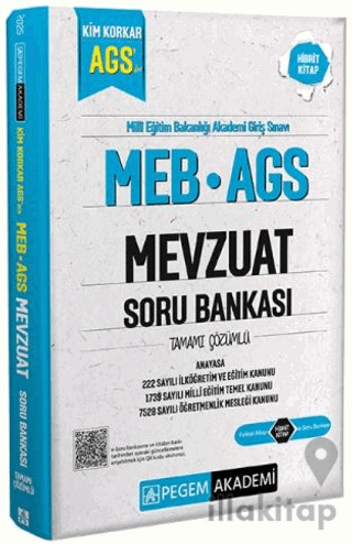 2025 Kim Korkar MEB AGS Soru Bankası Mevzuat Anayasa 222 Sayılı İlköğr