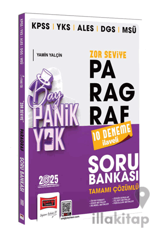 2025 KPSS YKS ALES DGS MSÜ Tamamı Çözümlü Panik Yok Zor Seviye Paragraf Soru Bankası (10 Deneme İlaveli)