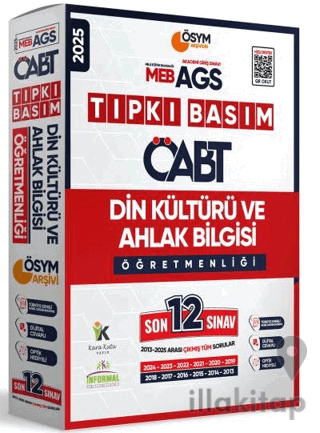 2025 MEB-AGS ÖABT Din Kültürü ve Ahlak Bilgisi Öğretmenliği DKAB ÖSYM Tıpkı Basım 12lİ Deneme Paketi