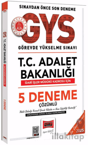 2025 T.C Adalet Bakanlığı İdari İşler Müdürü Kadrosu İçin Çözümlü 5 De