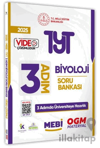 2025 TYT MEBİ-OGM 3 ADIM Biyoloji Soru Bankası Video Çözümlü