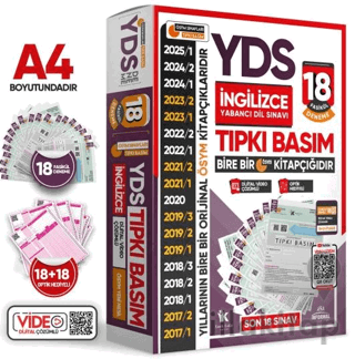 2025 YDS İngilizce ÖSYM Tıpkı Basım Çıkmış Soru 18li Deneme Paketi Vid