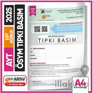 2025 YKS-AYT Eşit ağırlık (TM) ÖSYM Tıpkı Basım Çıkmış Soru Deneme Kit