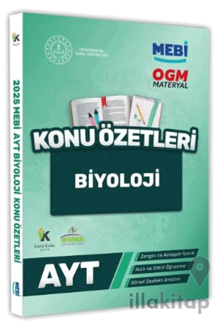 2025 YKS-AYT MEBİ-OGM Biyoloji Pratik Konu Özet Kitabı Görsel Destekli