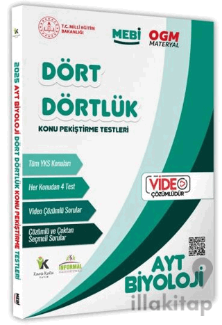 2025 YKS-AYT MEBİ-OGM Dört Dörtlük Biyoloji Pekiştirme Testi Soru Bank