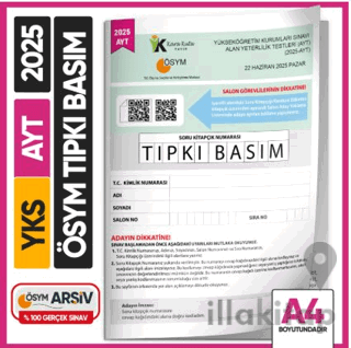 2025 YKS-AYT ÖSYM Tıpkı Basım Çıkmış Soru Kitapçığı (Video Çözümlü Tür